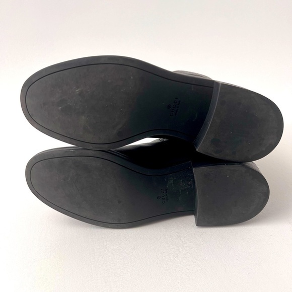 GUCCI || GG Monogram Guccissima Maud Black Leather Short Moto Ankle Boots US 8.5 - Picture 16 of 16